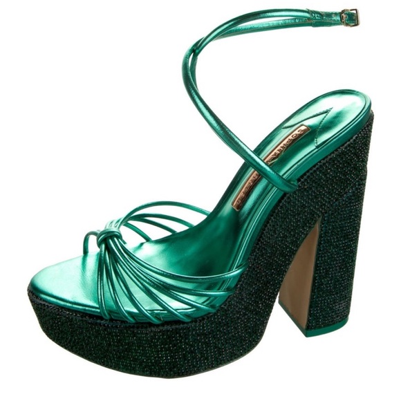 Sophia Webster Green Crystal Embellished Sandal - Picture 2 of 6